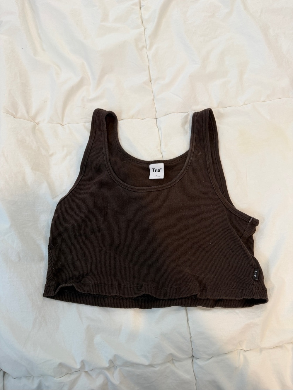 Tna Women's Ribbed Cropped Tank Top - Brown